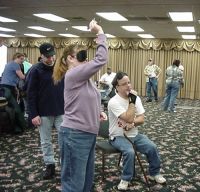 Kellie throwing Joe D watches, 2004 tournament
